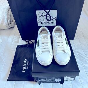 Prada leather ankle sneakers